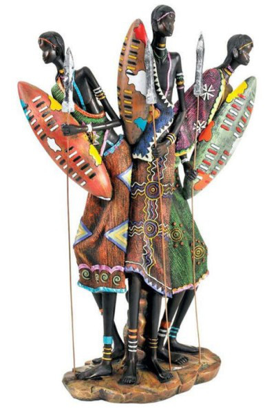 African Statue Zulu Warriors By Komnan Ohene Culture Figurine